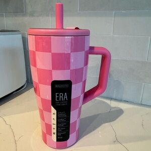 Brumate x krista horton pink checkered tumbler
